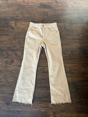 Express Beige Cropped Flared Pants